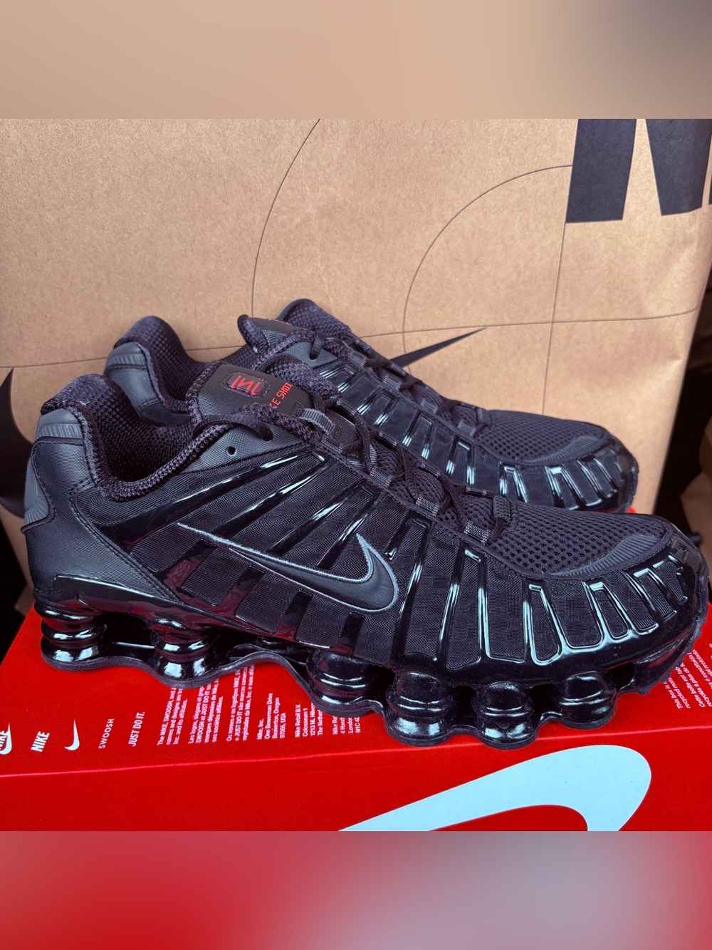 NEW Nike Shox TL Triple Black Metallic Hematite NBY AV3595 002 Men's Sizes